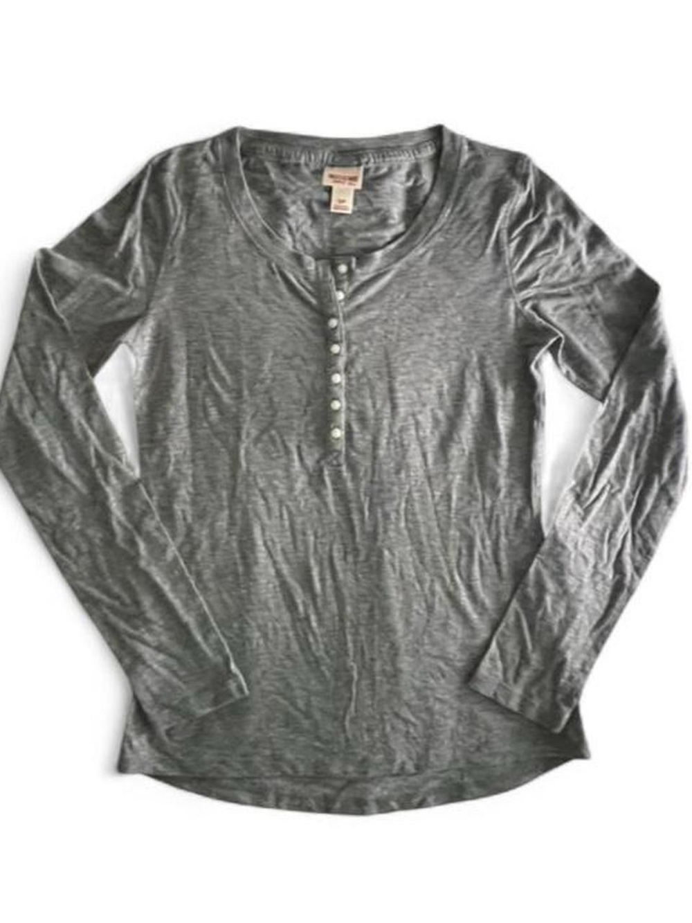 Y2K Mossimo Women’s Long-Sleeve Henley Top Heather Grey S